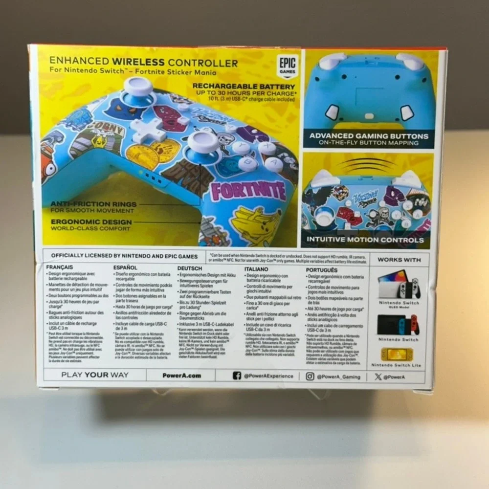 Power A Enhanced Wireless Controller‎ For Nintendo Switch Fortnite Sticker Mania - Picture 2 of 3
